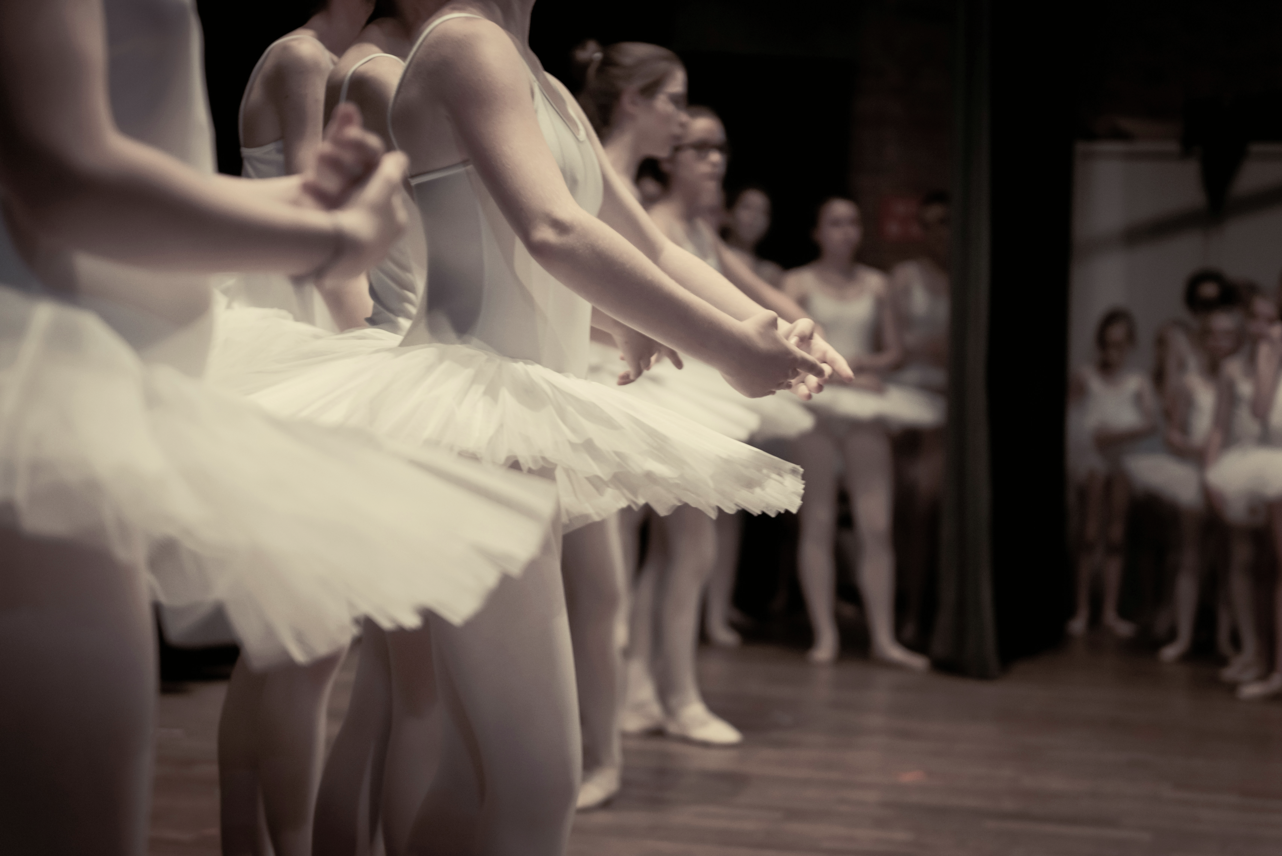 Close up image of ballet practice