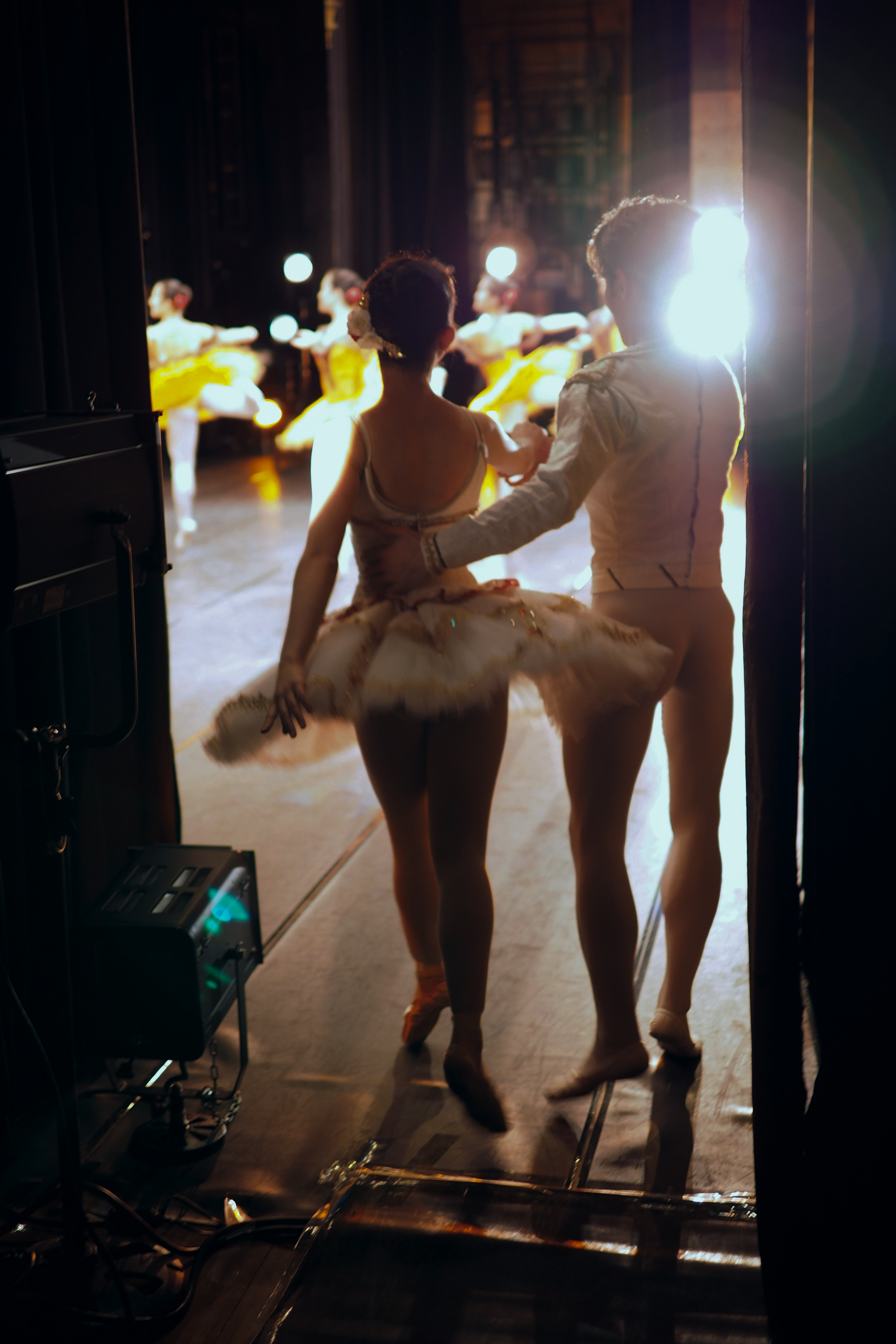 Ballet duet coming into the stage