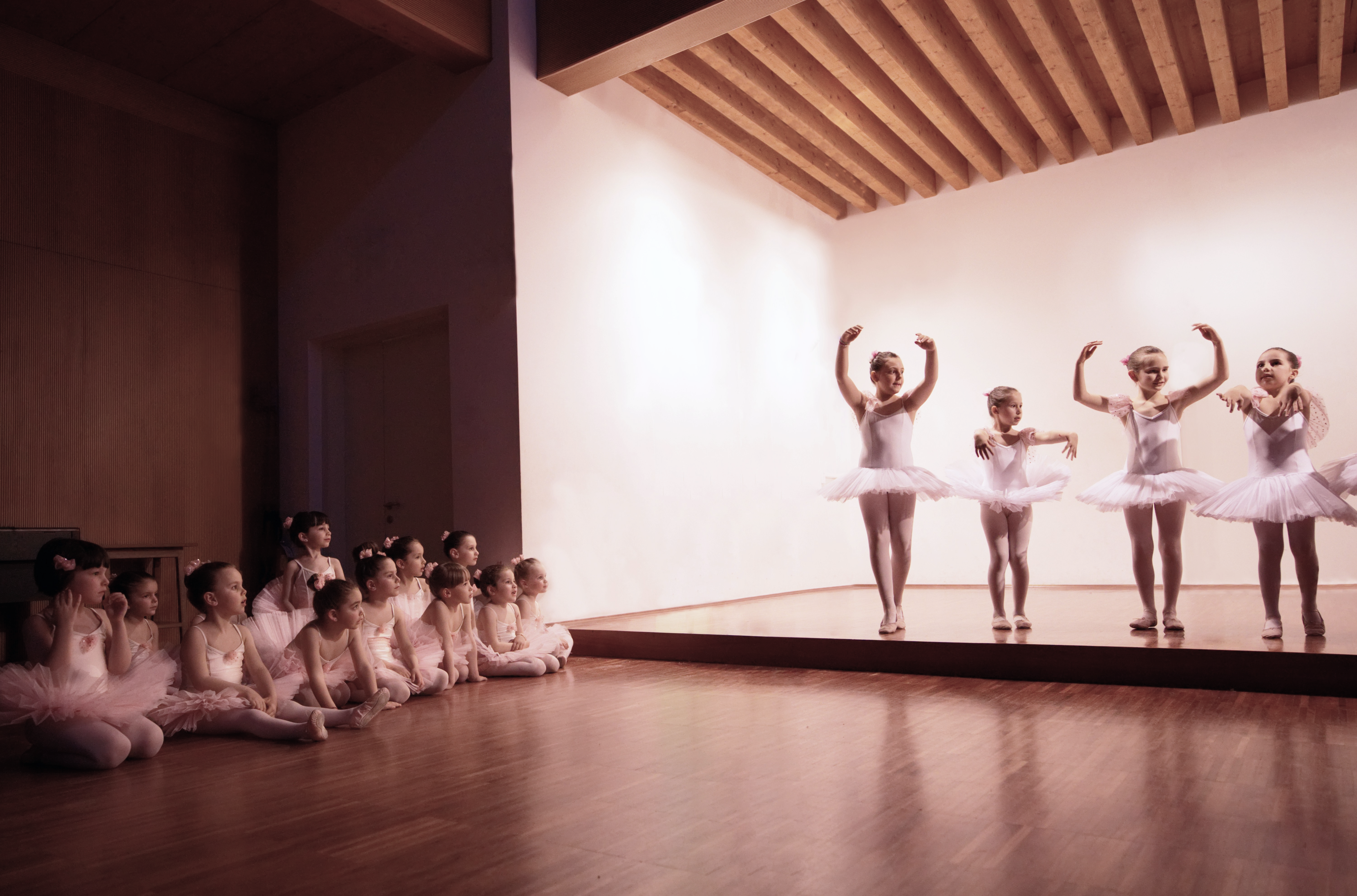 Young ballet dancers at the show